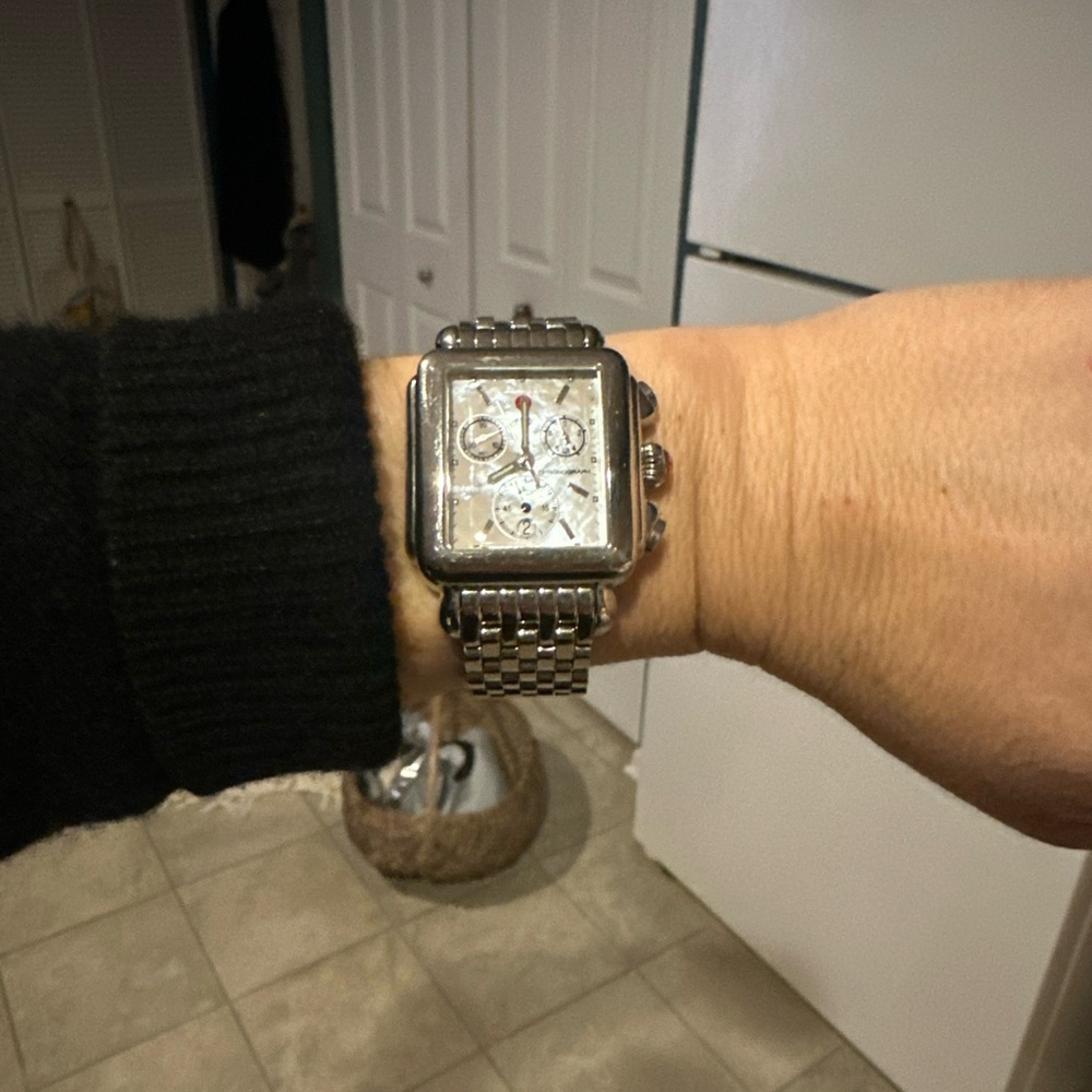 Michele Silver Stainless Steel Rectangular Diamon… - image 5